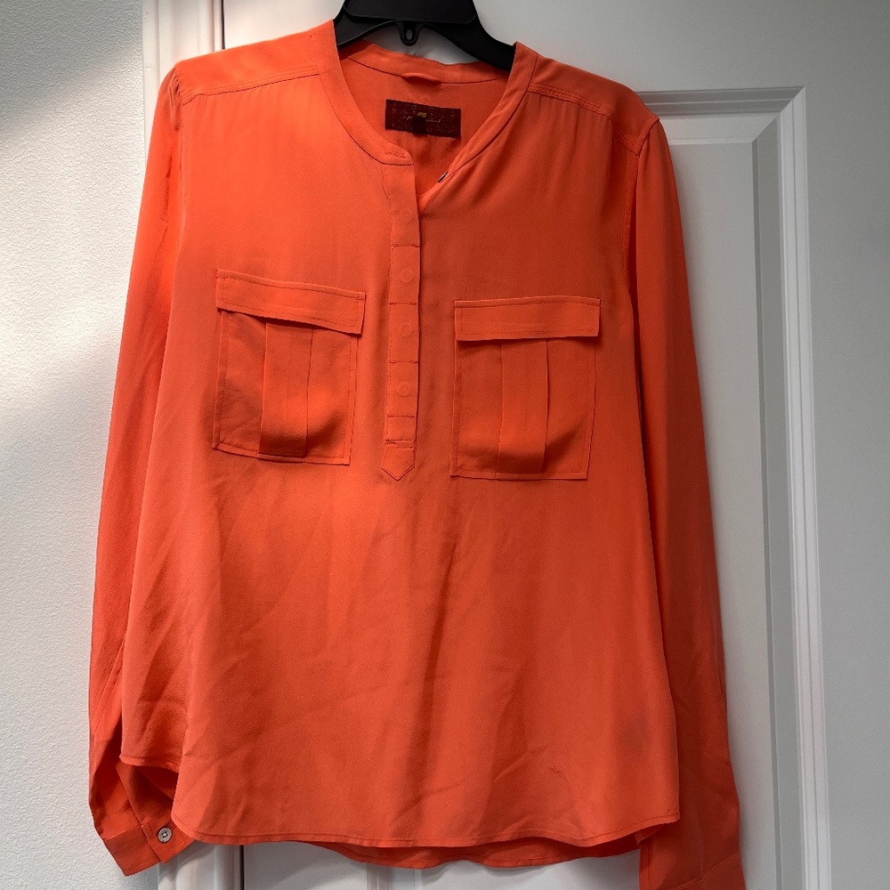 7 for All Mankind Coral Silk blouse